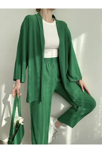 Ayollar yashil kimono shim kostyumi - Yashil - 5