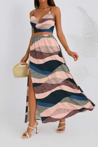 Ayollar yengsiz kamzulli ikki qavatli kostyum - 3