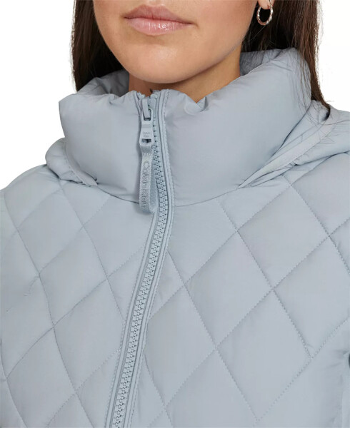 Ayollar yon panelli kaputli yig‘iladigan puffer paltosi, Modazone Soft Chambray uchun yaratilgan - 5