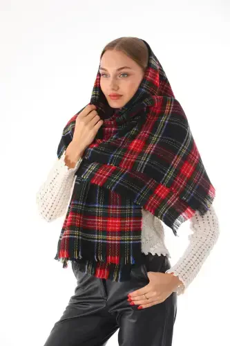 Ayollar yumshoq to'qimali yashil katakli sharf - Yashil - 3