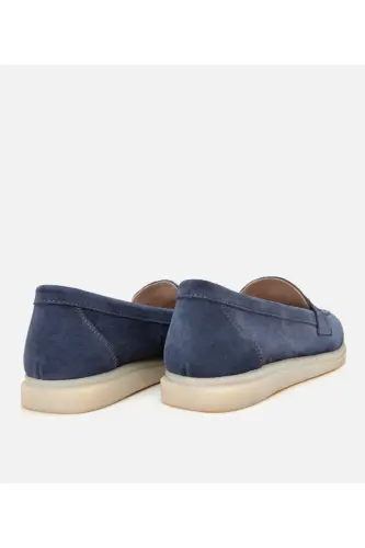 Ayollar zamsh teri ko'k shokilali loafer - 6