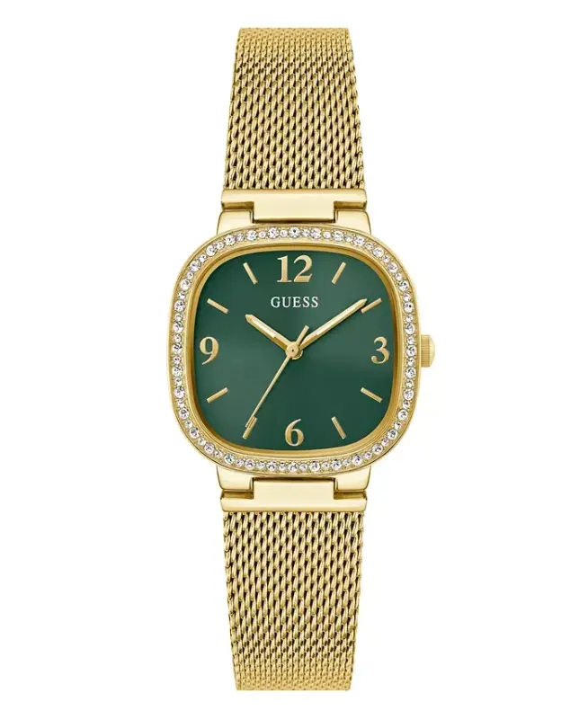 Ayollarning analog oltin rangli zanglamaydigan po'lat va to'rli soati 32 mm - Oltin rang - GUESS
