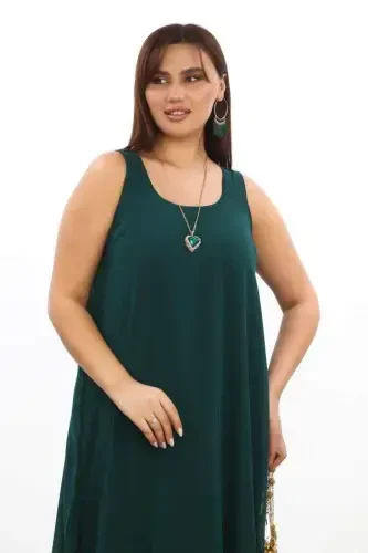 Ayollarning bo'sh kesilgan shifon liboslari KL3066 Yashil - 4