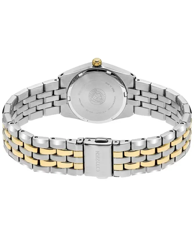 Ayollarning Eco-Drive ikki rangli zanglamaydigan po'lat bilaguzuk soati 28mm EW2294-53L-ikki rangli - 3