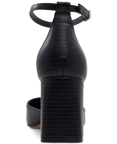 Ayollarning Jan Pointed-Toe to'piqli oyoq Bilagi zo'r blokli poshnali tuflilari - 3