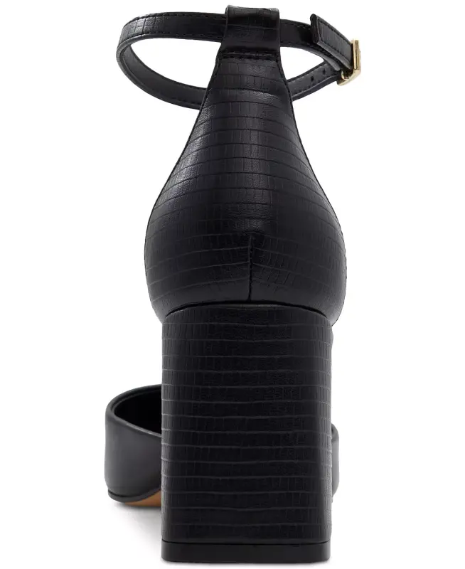 Ayollarning Jan Pointed-Toe to'piqli oyoq Bilagi zo'r blokli poshnali tuflilari - 3