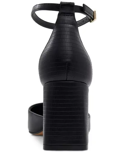 Ayollarning Jan Pointed-Toe to'piqli oyoq Bilagi zo'r blokli poshnali tuflilari - 3