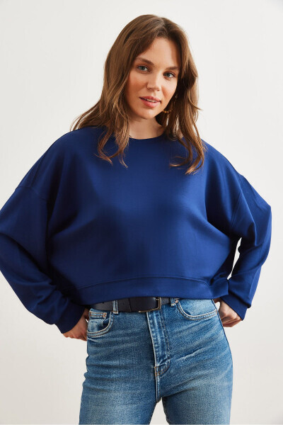 Ayollarning Moda Tushlarida Qiymatiyuqori Oversize Dökülü Sweatshirt SWT-19000713 - 11
