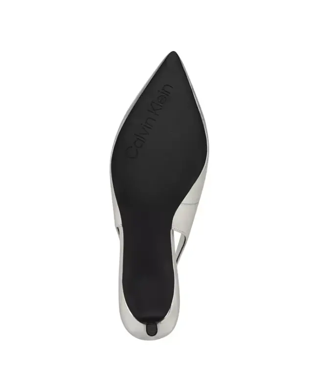 Ayollarning nafis poshnali slingback tufli-kumush - 5