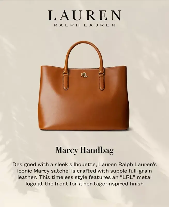 Ayollarning to'liq donli silliq charm katta Marcy sumkasi - Lauren Tan - 7