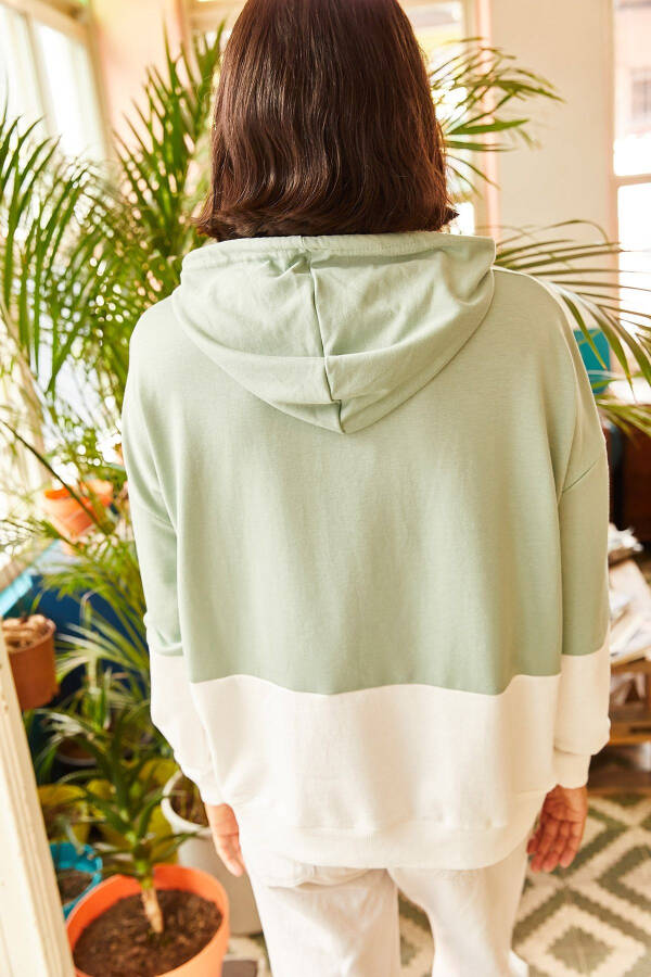 Ayollarning yashil 2 rangli katta sweatshirt SWT-19000228 - 7