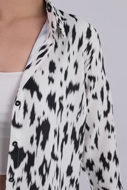 Ayoq-qora naqshli uzun qo'llik ko'ylak ARM-24K001 - 2