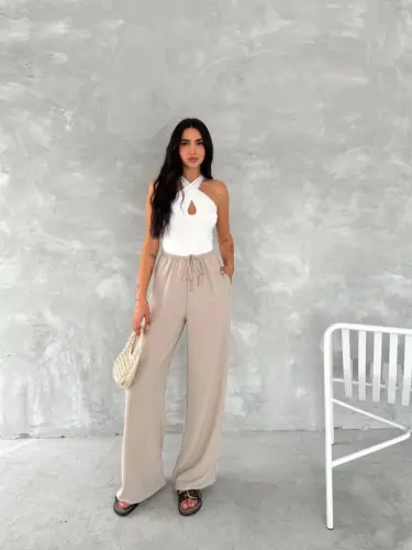 Ayrobin Oversize Pantalon - Bej - 3