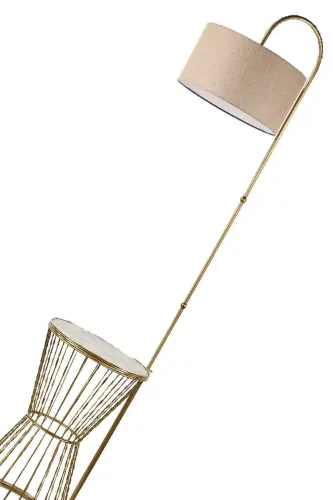 Aytuğ Floor Lamp Antiqued Marble Wood Rattan Shade-Antiqued - 4