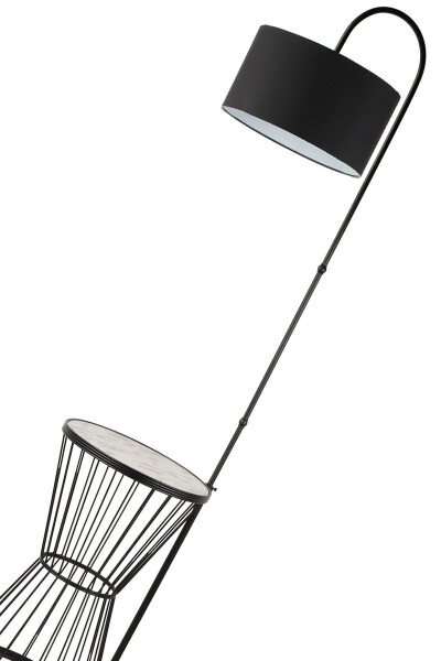 Aytuğ Floor Lamp Black Marble Wood Black Shade-Black - 4