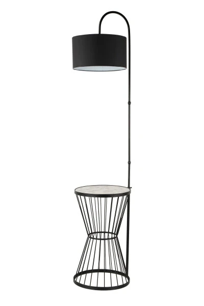 Aytuğ Floor Lamp Black Marble Wood Black Shade-Black - Modazone