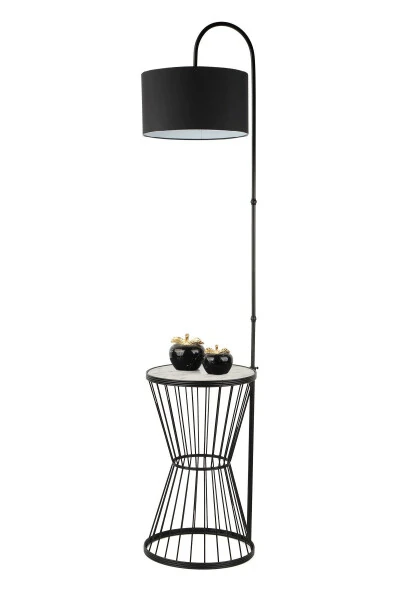 Aytuğ Floor Lamp Black Marble Wood Black Shade-Black - 3