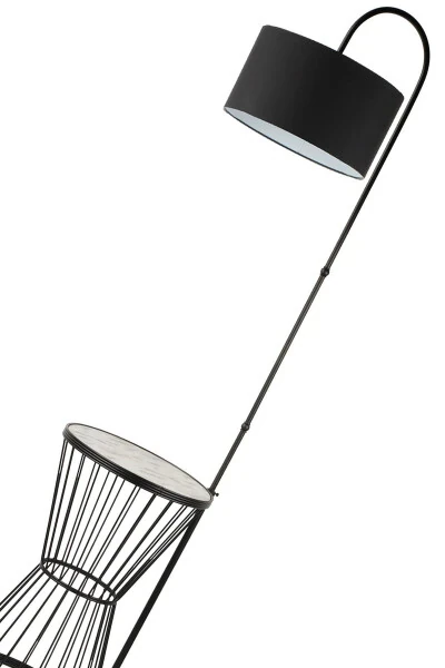 Aytuğ Floor Lamp Black Marble Wood Black Shade-Black - 4