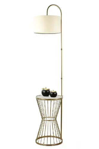 Aytuğ Sehpa Lambader Eskitma Marmar Yog'och Krem Shapka-Eskitma - 3