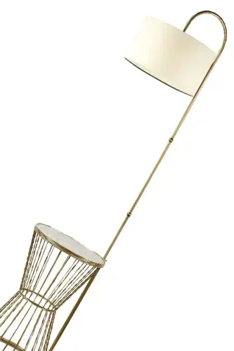 Aytuğ Sehpa Lambader Eskitma Marmar Yog'och Krem Shapka-Eskitma - 4