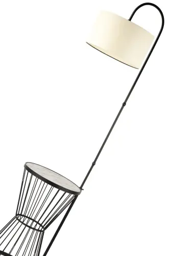 Aytug Sehpa Lambader Qora Marmar Yog'och Krem Shapka-Qora - 4