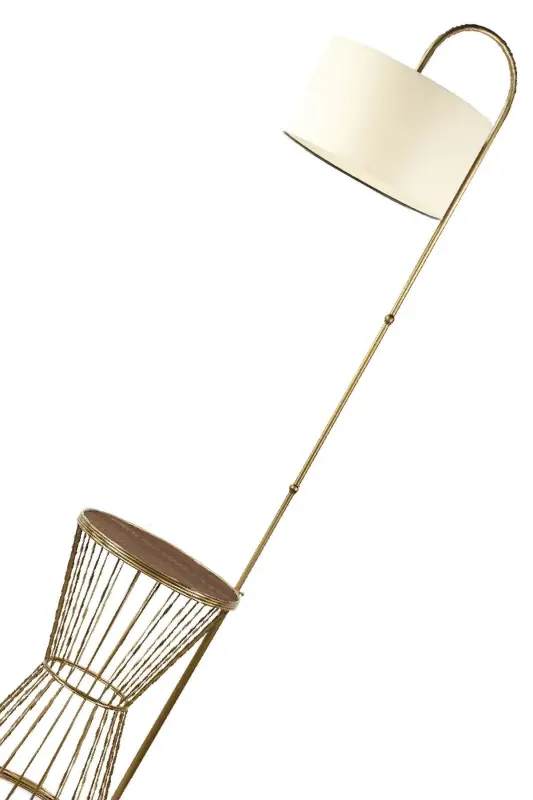 Aytuğ Sehpa Lambader Eskitme Ceviz Ahşap Krem Şapka-Eskitme - 4