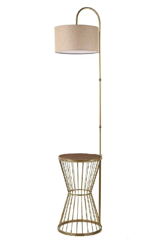 Aytuğ Tripod Lamp Antiqued Walnut Wood Rattan Shade-Antiqued - BEGÜSA