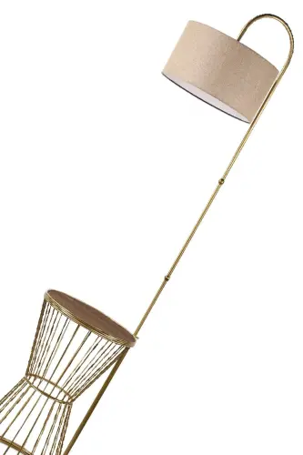 Aytuğ Tripod Lamp Antiqued Walnut Wood Rattan Shade-Antiqued - 4