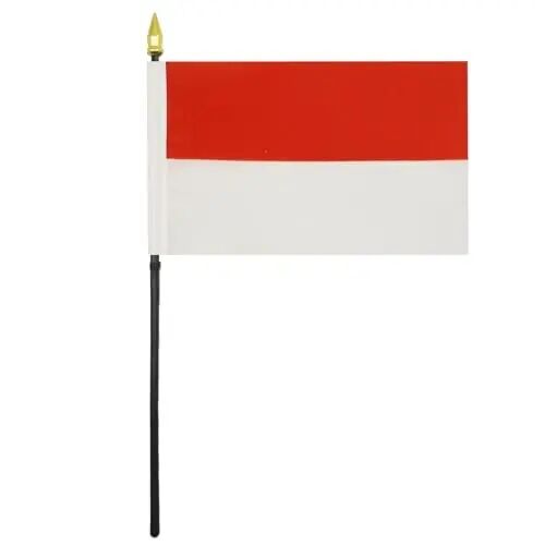 AZ FLAG - Indonesia Table Flag 4'' x 6'' - Indonesian Mini Desk Flag 100% Polyester 15 x 10 cm. - Office Banner with 10'' Pole - Golden Spear 