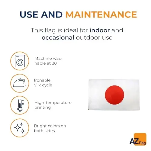 AZ FLAG - Japan Flag - 3x5 Ft - 100D Polyester Japanese Banner with Two Metal Grommets - Fade Resistant - Vivid Colors - 3' x 5' Feet - 150x90 Cm - 5