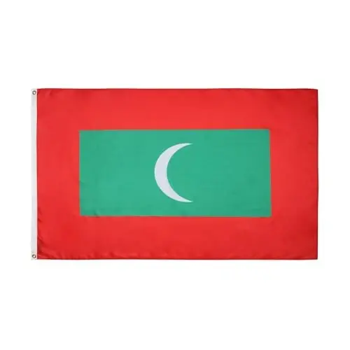AZ BAYRAĞI - Maldivler Bayrağı - 2x3 Ft - 100D Polyester Maldiv Bayrağı, İki Metal Halkalı - Solmaya Dayanıklı - Canlı Renkler - 2' x 3' Feet - 90x60 Cm 