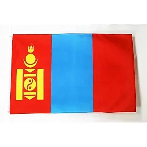 AZ FLAG - Mongolia Flag - 2x3 Ft - 100D Polyester Mongolian Banner with Two Metal Grommets - Fade Resistant - Vivid Colors - 2' x 3' Feet - 90x60 Cm - AZ FLAG