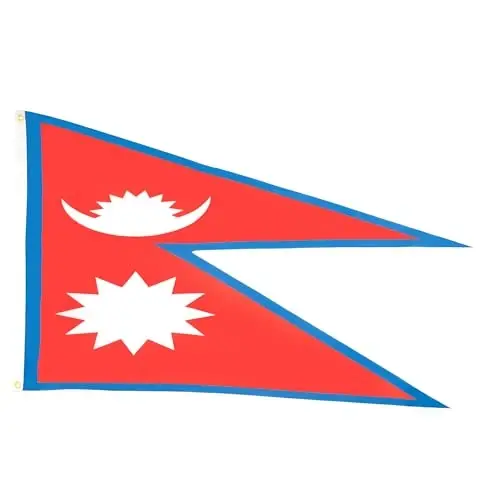 AZ FLAG - Nepal Flag - 2x3 Ft - 100D Polyester Nepalese Banner with Two Metal Grommets - Fade Resistant - Vivid Colors - 2' x 3' Feet - 90x60 Cm - AZ FLAG
