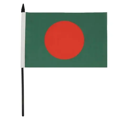 AZ FLAG Bangladesh Table Flag 5'' x 8'' - Bangladeshi Desk Flag 21 x 14 cm. - Black plastic stick and base - 1