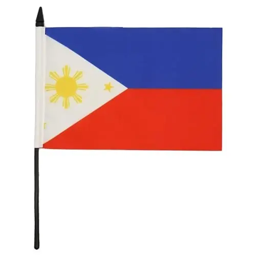 AZ FLAG Philippines Table Flag 5'' x 8'' - Filipino Desk Flag 21 x 14 cm. - Black plastic stick and base - 1