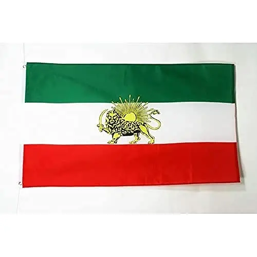AZ FLAG - Iran Old Flag - 2x3 Ft - 100D Polyester Former Iranian Banner with Two Metal Grommets - Fade Resistant - Vivid Colors - 2' x 3' Feet - 90x60 Cm - 1
