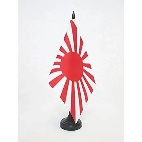 AZ FLAG Japan WWI Table Flag 5'' x 8'' - Imperial Japanese Desk Flag 21 x 14 cm. - Black plastic stick and base 