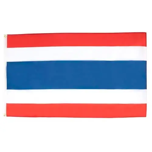 AZ BAYRAK - Tayland Bayrağı - 2x3 Ft - İki Metal Halkalı 100D Polyester Tayland Afişi - Solmaya Dayanıklı - Canlı Renkler - 2' x 3' Feet - 90x60 Cm 