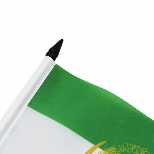 AZ FLAG Афганистан 2001-2002 Настольный флаг 5'' x 8'' - Бывший афганский настольный флаг 21 x 14 cm. - Черная пластиковая палочка и основа - 4