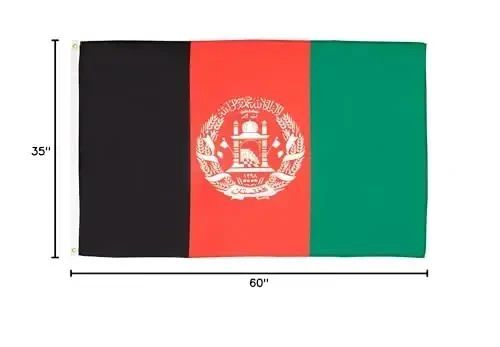 AZ FLAG - Afg'oniston bayrog'i - 3x5 Ft - 100D Polyester Afg'on banneri Ikki metall halqa bilan - Rangini yo'qotmaydigan - Yorqin ranglar - 3' x 5' Feet - 1