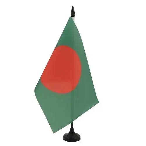 AZ FLAG Bangladesh Table Flag 5'' x 8'' - Bangladeshi Desk Flag 21 x 14 cm. - Black plastic stick and base - 3