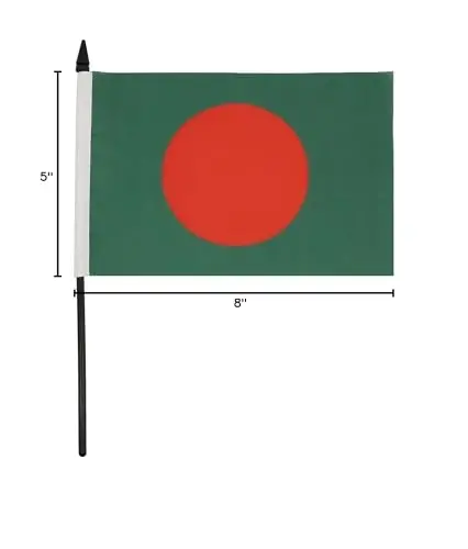 AZ FLAG Bangladesh Table Flag 5'' x 8'' - Bangladeshi Desk Flag 21 x 14 cm. - Black plastic stick and base - 1
