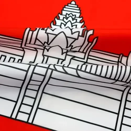 AZ FLAG - Cambodia Flag - 3x5 Ft - 100D Polyester Cambodian Banner with Two Metal Grommets - Fade Resistant - Vivid Colors - 3' x 5' Feet - 150x90 Cm - 3