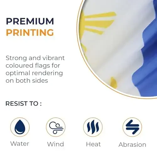 AZ FLAG - Filippin bayrog'i - 2x3 Ft - 100D Polyester Filippin banneri ikkita metall halqa bilan - Rang o'chishiga chidamli - Yorqin ranglar - 2' x 3' Feet - 90x60 Sm - 10