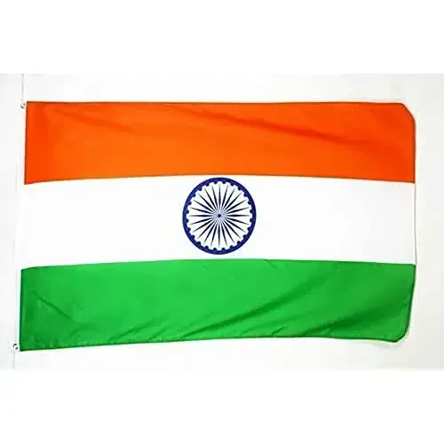 AZ FLAG - India Flag - 2x3 Ft - 100D Polyester Indian Banner with Two Metal Grommets - Fade Resistant - Vivid Colors - 2' x 3' Feet - 90x60 Cm - 1