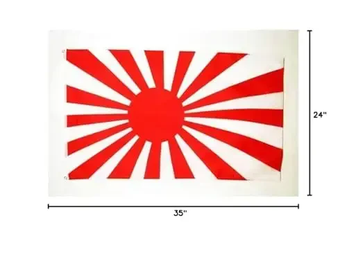 AZ FLAG - Japan Wwi Flag - 2x3 Ft - 100D Polyester Imperial Japanese Banner with Two Metal Grommets - Fade Resistant - Vivid Colors - 2' x 3' Feet - 90x60 Cm - 2