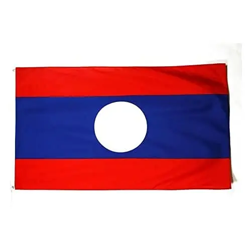 AZ FLAG - Laos Flag - 3x5 Ft - 100D Polyester Laotian Banner with Two Metal Grommets - Fade Resistant - Vivid Colors - 3' x 5' Feet - 150x90 Cm - 5