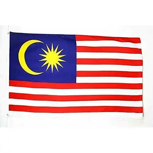 AZ FLAG - Malaysia Flag - 2x3 Ft - 100D Polyester Malaysian Banner with Two Metal Grommets - Fade Resistant - Vivid Colors - 2' x 3' Feet - 90x60 Cm - 1