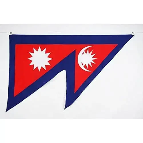 AZ FLAG - Nepal Flag - 2x3 Ft - 100D Polyester Nepalese Banner with Two Metal Grommets - Fade Resistant - Vivid Colors - 2' x 3' Feet - 90x60 Cm - 1