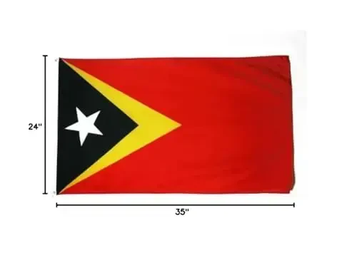 AZ FLAG - Sharqiy Timor bayrog'i - 2x3 Ft - 100D Polyester Sharqiy Timor bayrog'i ikkita metall halqa bilan - Rang o'chmas - Yorqin ranglar - 2' x 3' Feet - 90x60 Sm - AZ FLAG (1)